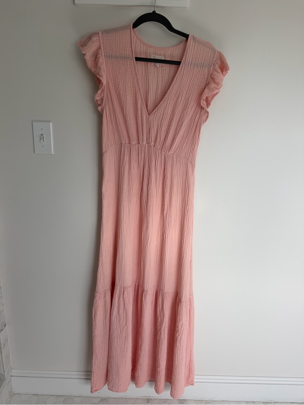 HONORINE Long Ruby Dress in Soft Pink - Picture 2 of 4